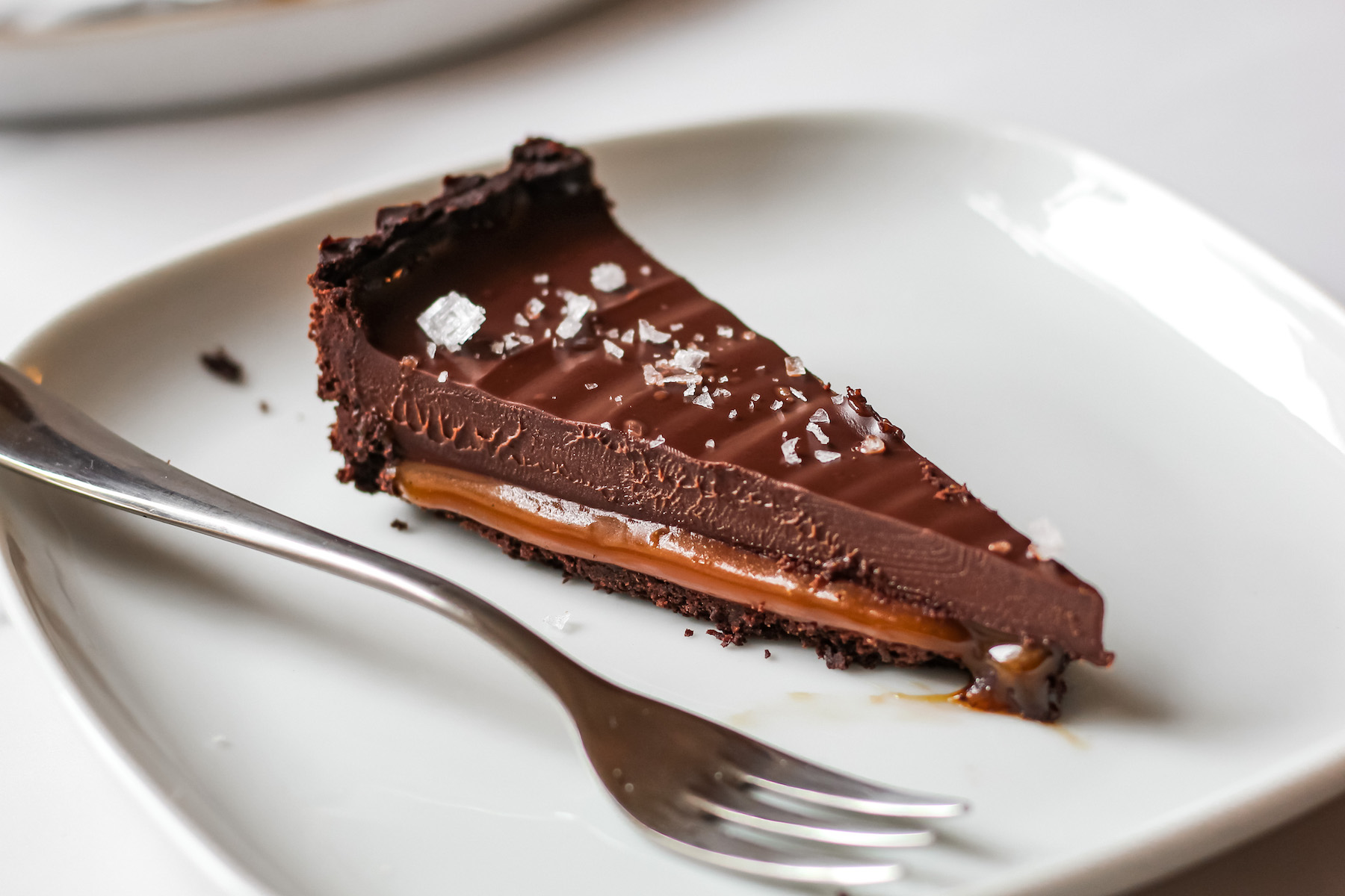 Vegan Salted Caramel Chocolate Tart