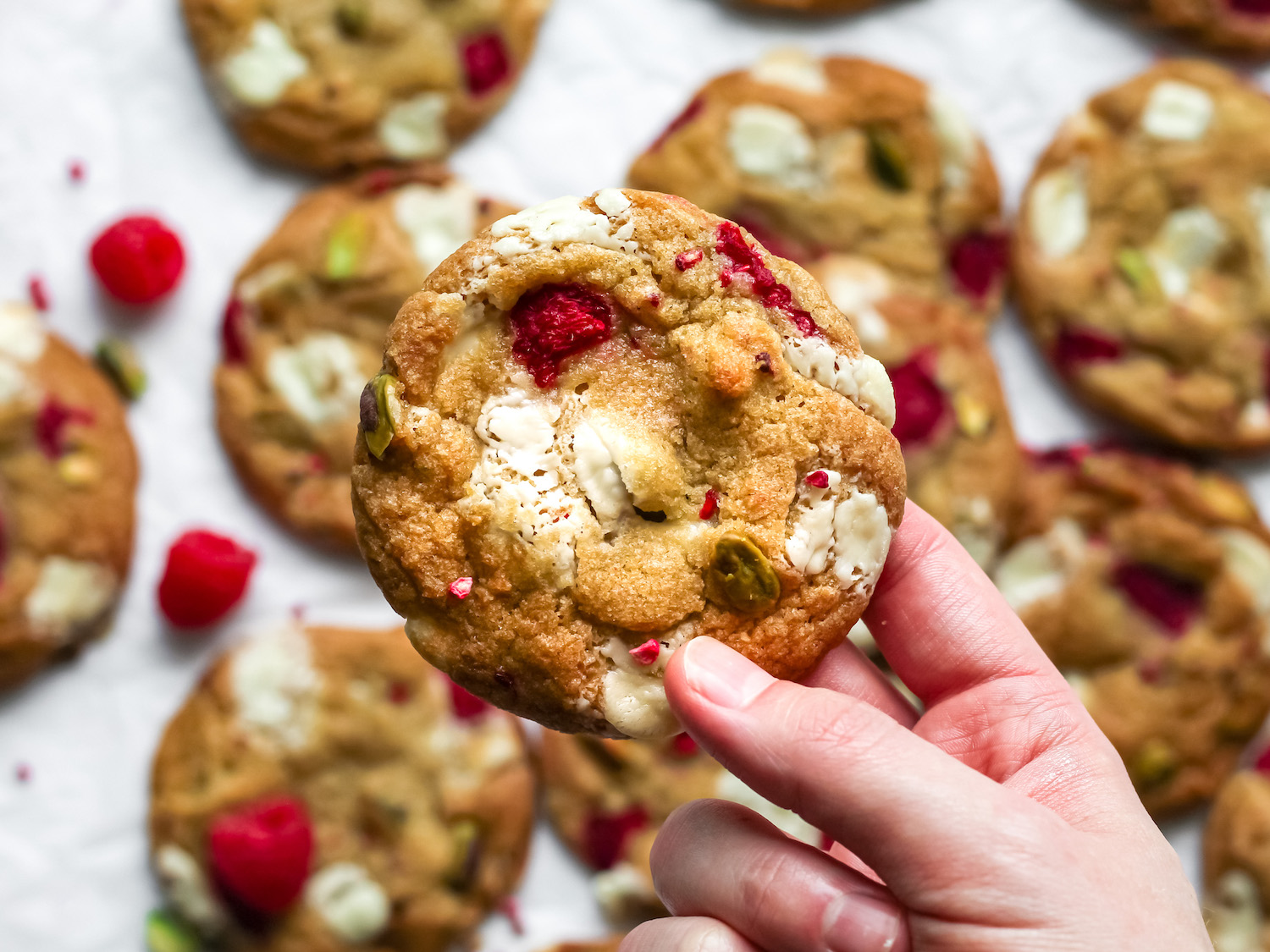 White Chocolate and Raspberry Cookies