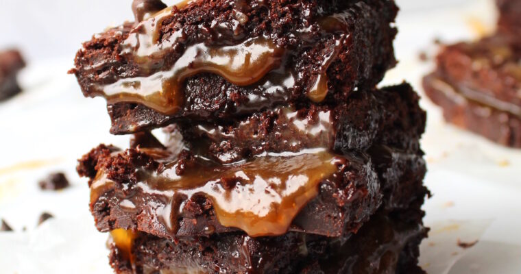 Vegan Salted Caramel Brownies