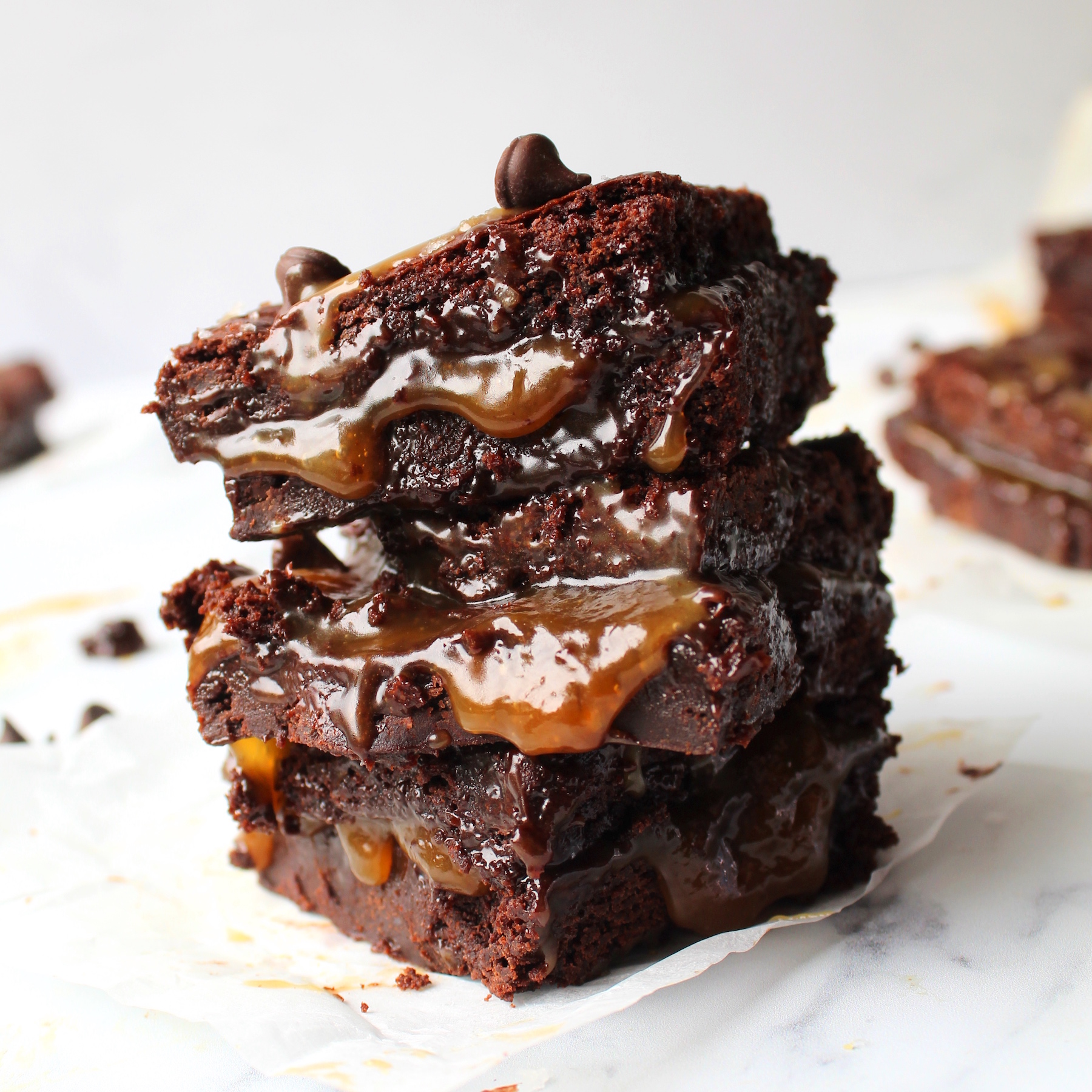 Vegan Salted Caramel Brownies